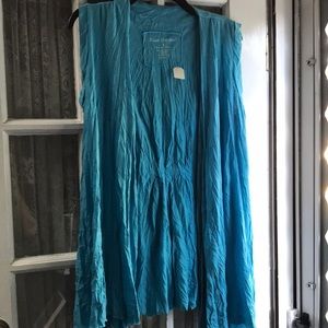 Pleats Collection Crinkle Long Vest NWT